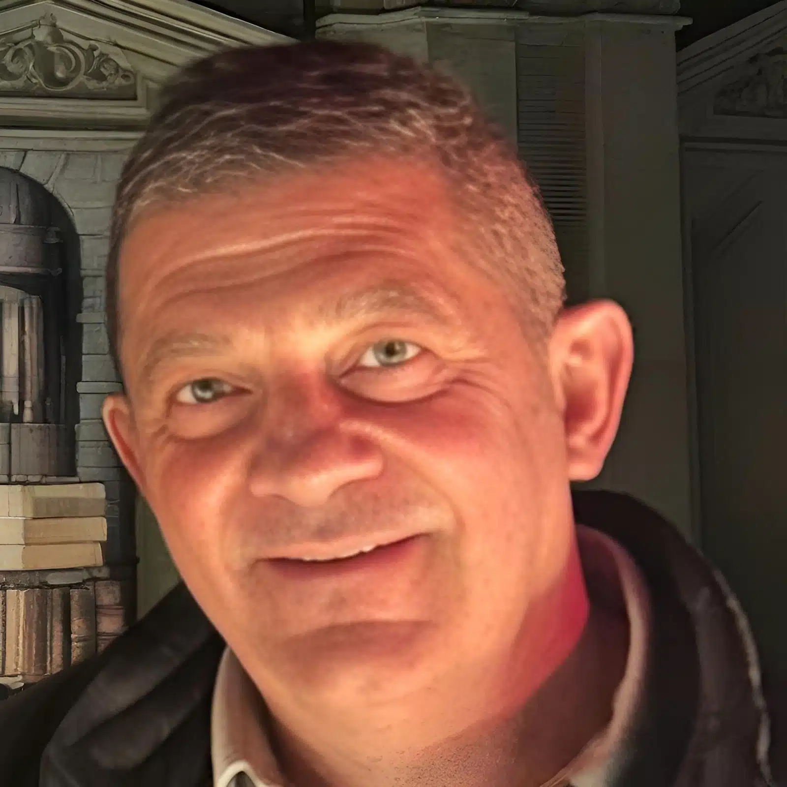 a man smiling for the camera